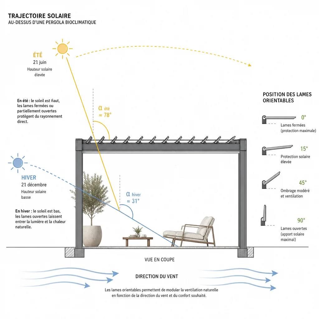 Comment orienter sa pergola bioclimatique dans le Gard ?