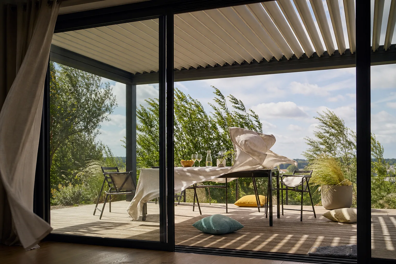 Comment vous protéger du vent sous votre pergola ?
