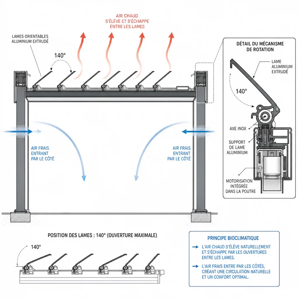 Fait-il chaud sous une pergola bioclimatique ?