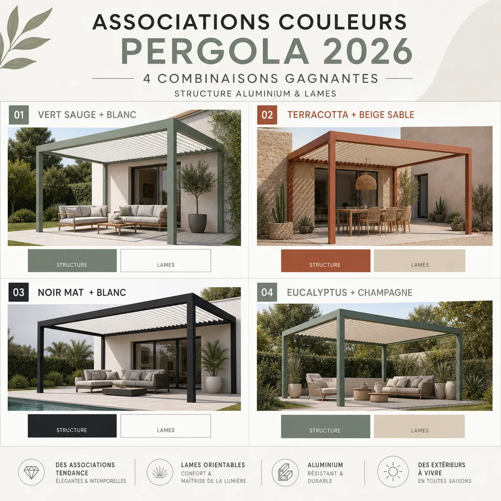 Pergola bioclimatique : top des couleurs tendances en 2026 — Ales-Pergola.fr