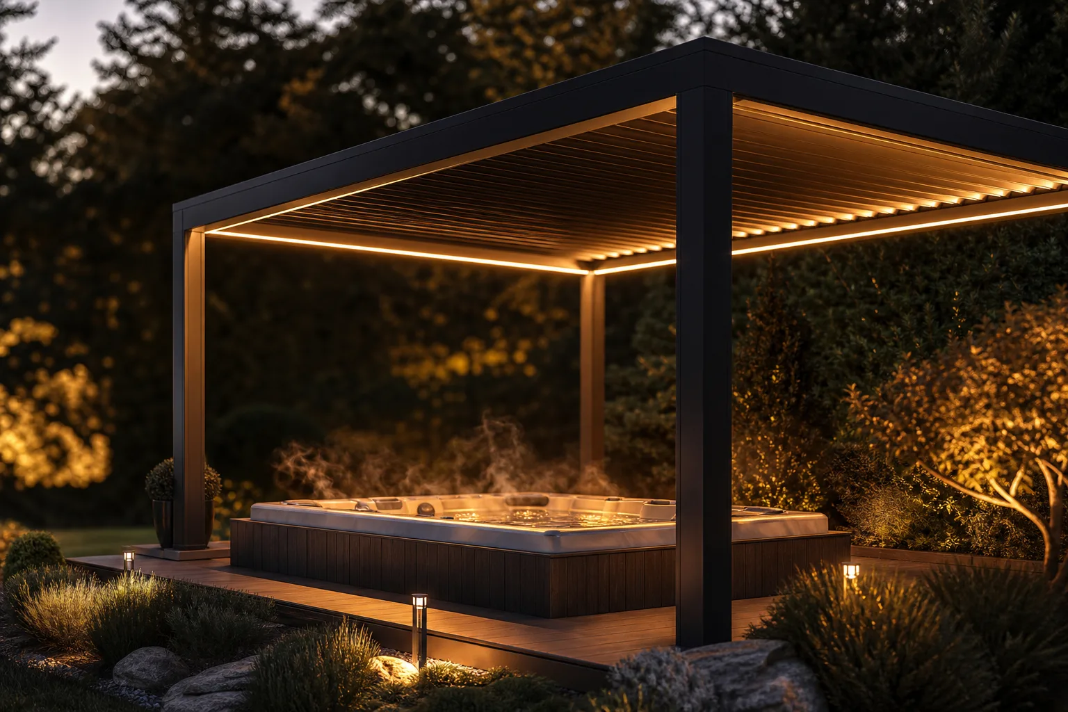 Pergola pour spa : comment créer un espace bien-être utilisable toute l'année ?