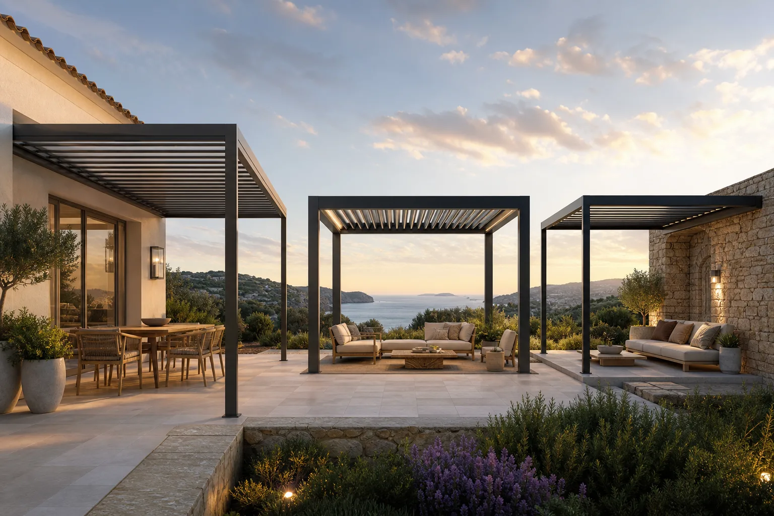Pergola bioclimatique Mus — installation sur mesure dans le Gard (30)