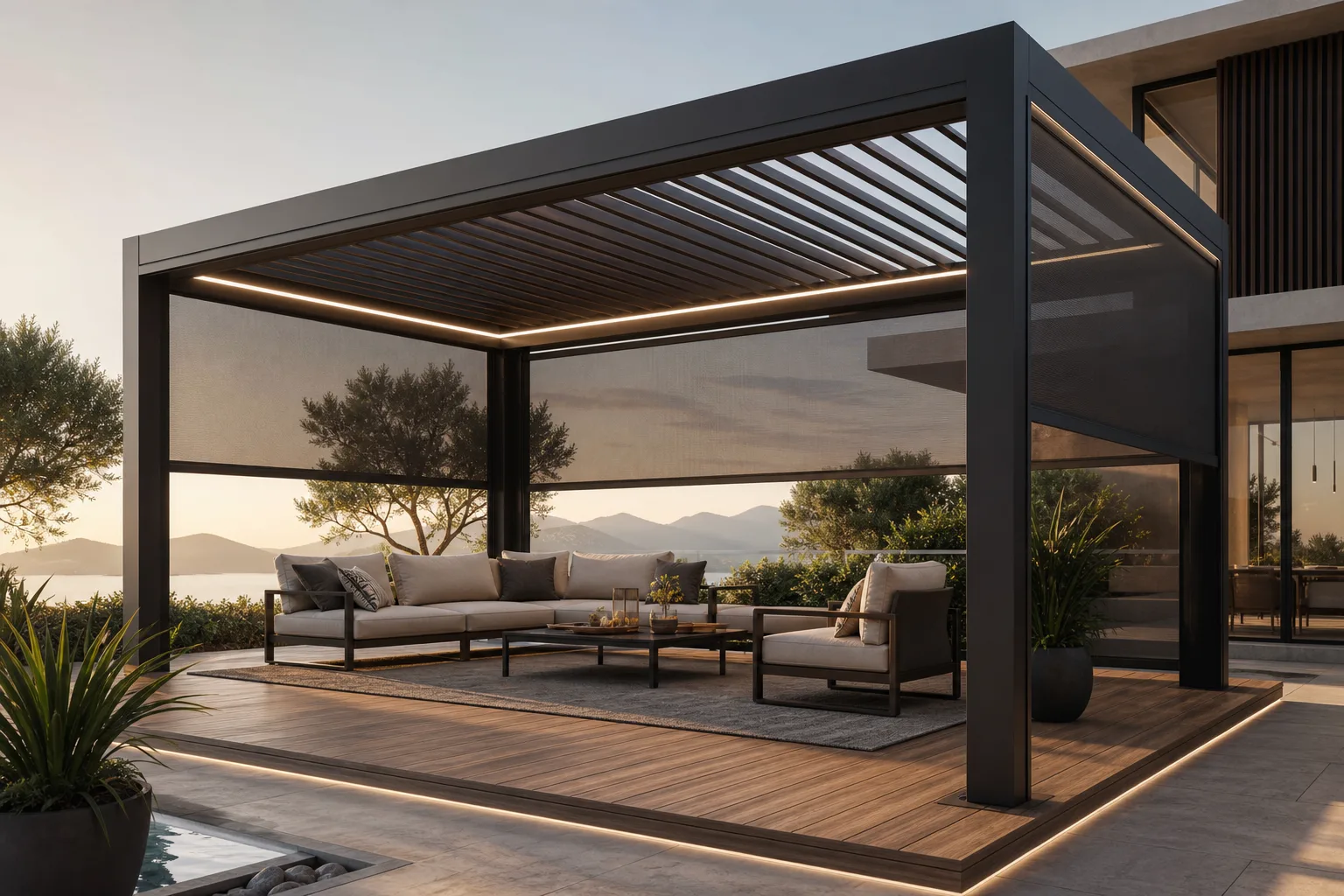 Pergola bioclimatique Le Vigan — installation sur mesure dans le Gard (30)