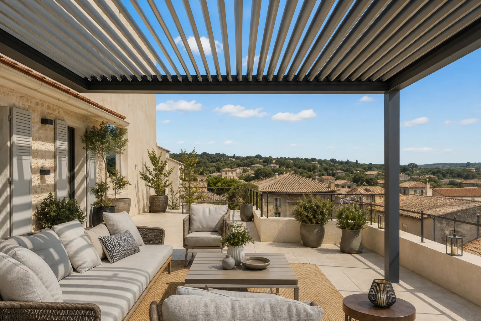 Pergola bioclimatique Nimes — installation sur mesure dans le Gard (30)