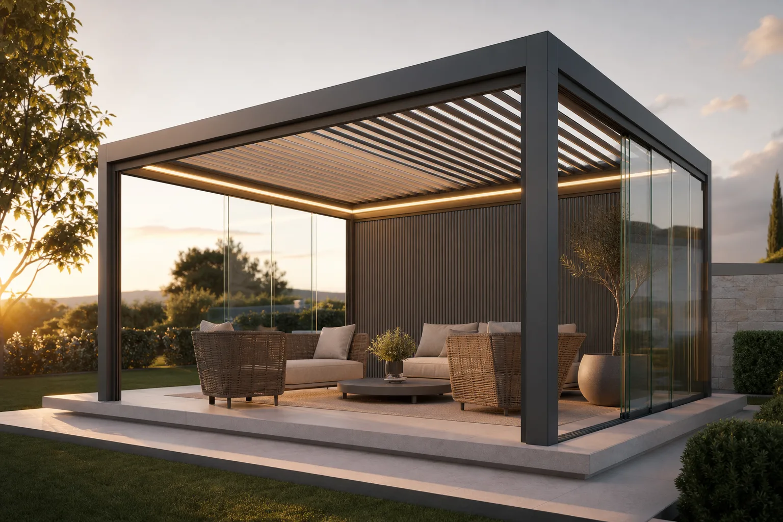 Pergola bioclimatique Quissac — installation sur mesure dans le Gard (30)