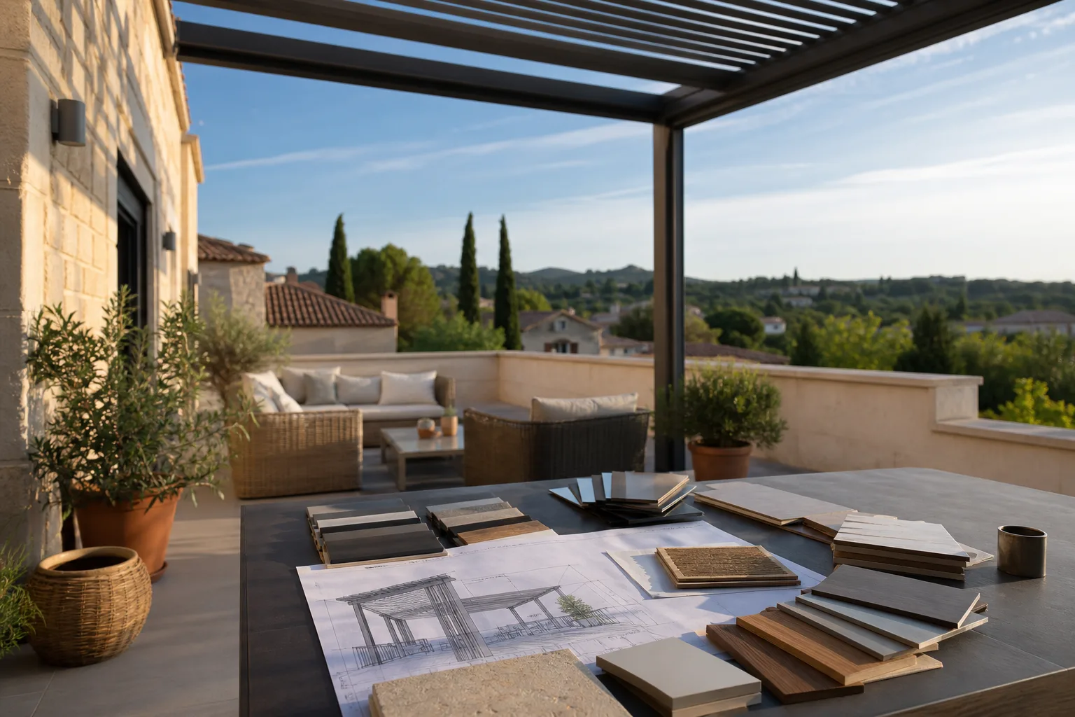 Pergola bioclimatique Salindres — installation sur mesure dans le Gard (30)